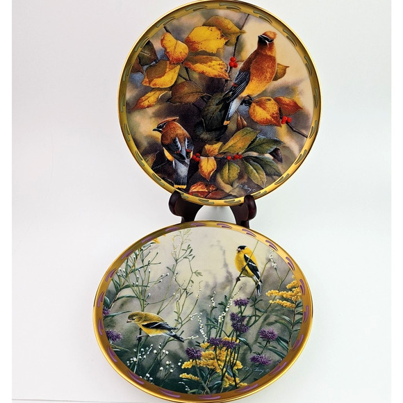 Lenox Nature Plate Collection Among The Berries Gold Splendor Wall Hanging Set 2 - Picture 1 of 16